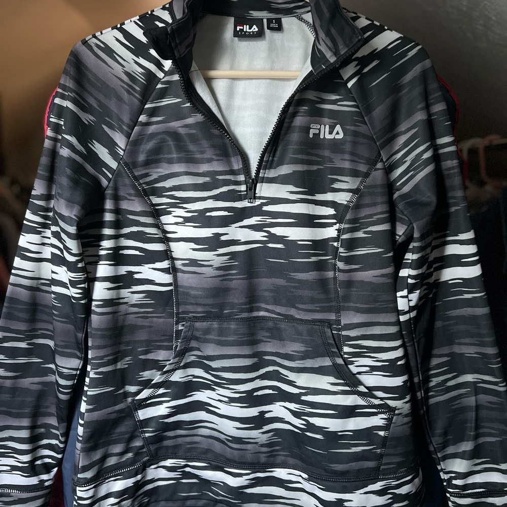 Fila Black and Gray Quarter-Zip Pullover
